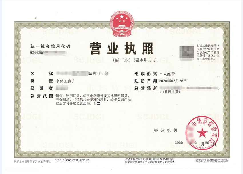 广州注册照明公司